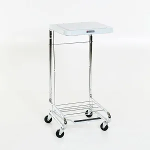 Midcentral Medical MCM-2010 Square Chrome Linen Hamper with Lid