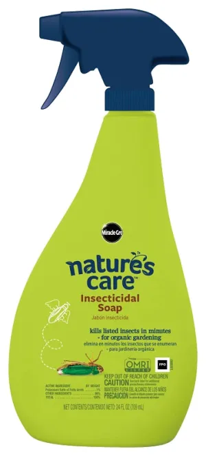 Miracle-Gro Nature's Care 0747210 Ready-to-Use Insecticidal Soap, Liquid, Spray Application, Indoor, Outdoor, 24 oz :EA: QUANTITY: 1