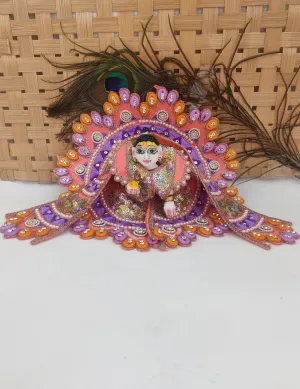 Multi kodhi design embroidery orange laddu gopal dress