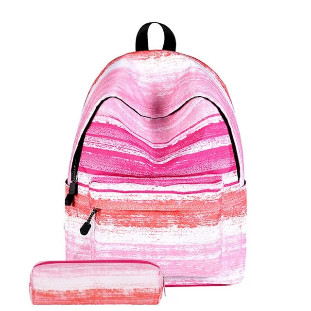 Multicolor  Canvas Backpack Stylish Galaxy Star Universe Space Backpack Girls School Backbag