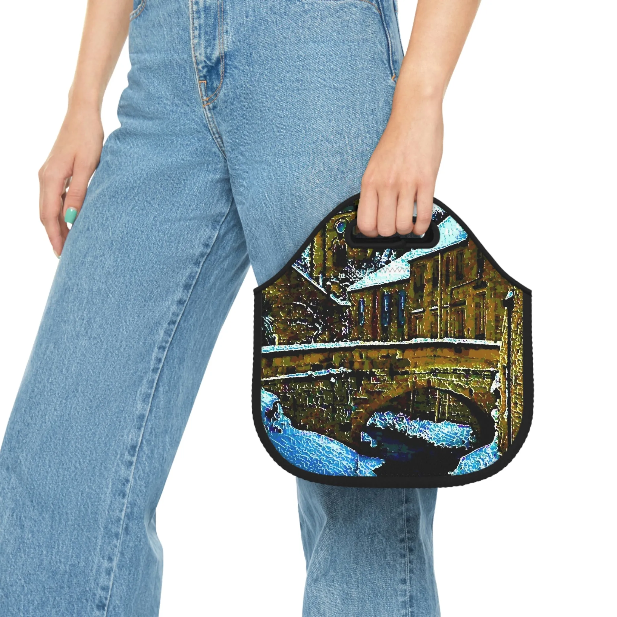 Neoprene Lunch Bag ... Walikng The Streets & Alleys ... 'Strolling The Canals ... '  ... Original Works  ...
