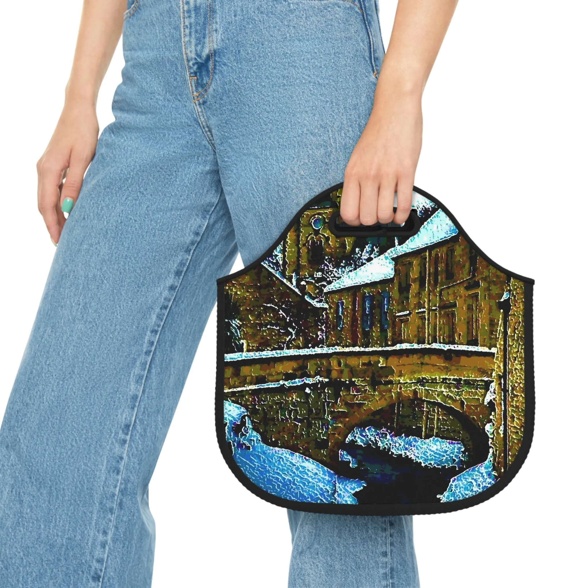 Neoprene Lunch Bag ... Walikng The Streets & Alleys ... 'Strolling The Canals ... '  ... Original Works  ...