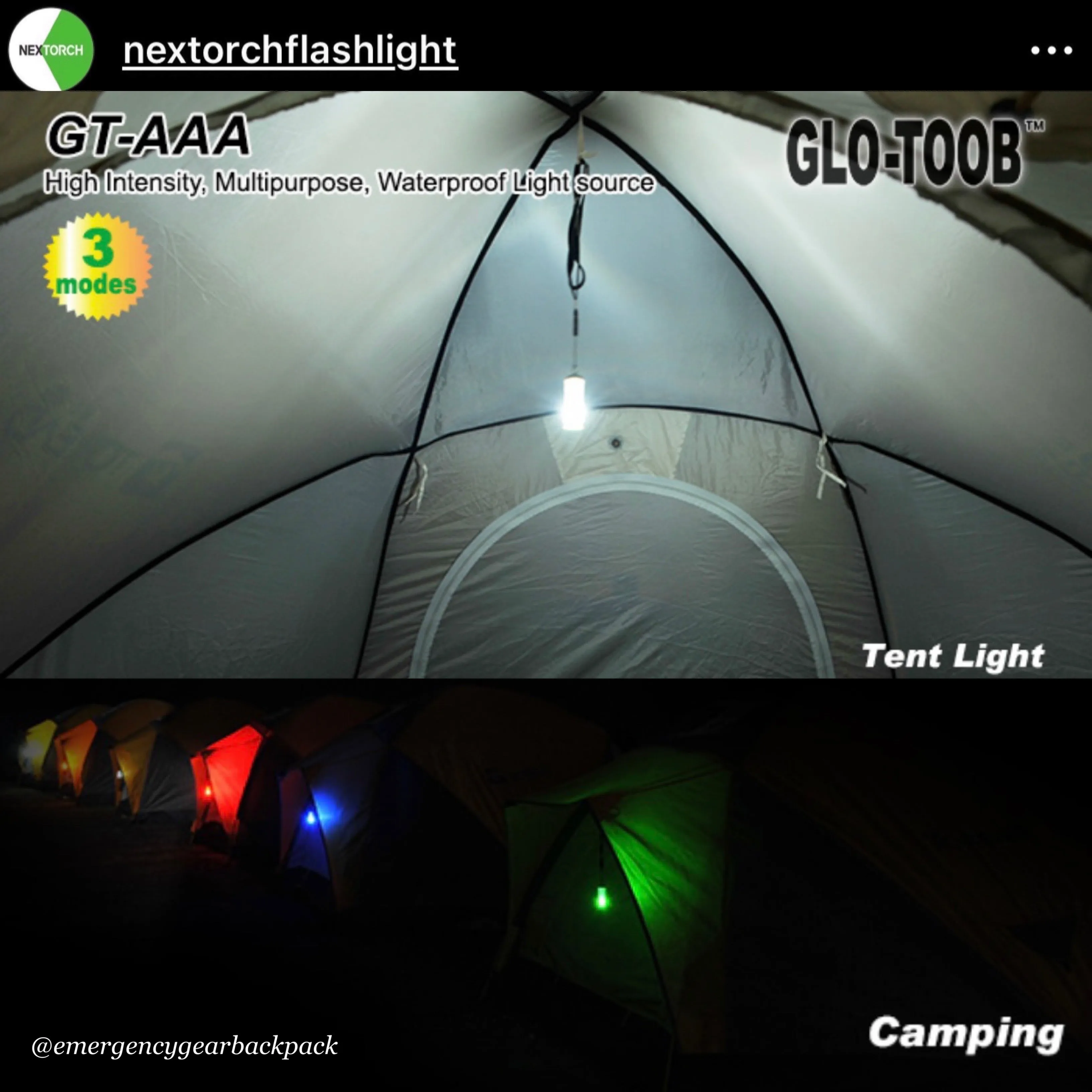 NEXTORCH Glo-Toob GT-AAA PRO Emergency Marker Light 200M Diving Depth