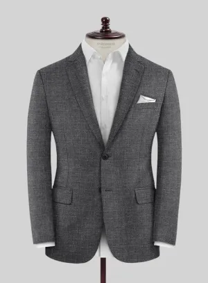 Noble Blue Gray Wool Silk Linen Jacket
