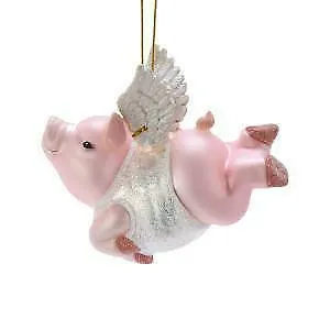 Noble Gems™ Flying Pig Glass Ornament