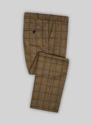 Noble Giancarlo Brown Wool Silk Linen Pants