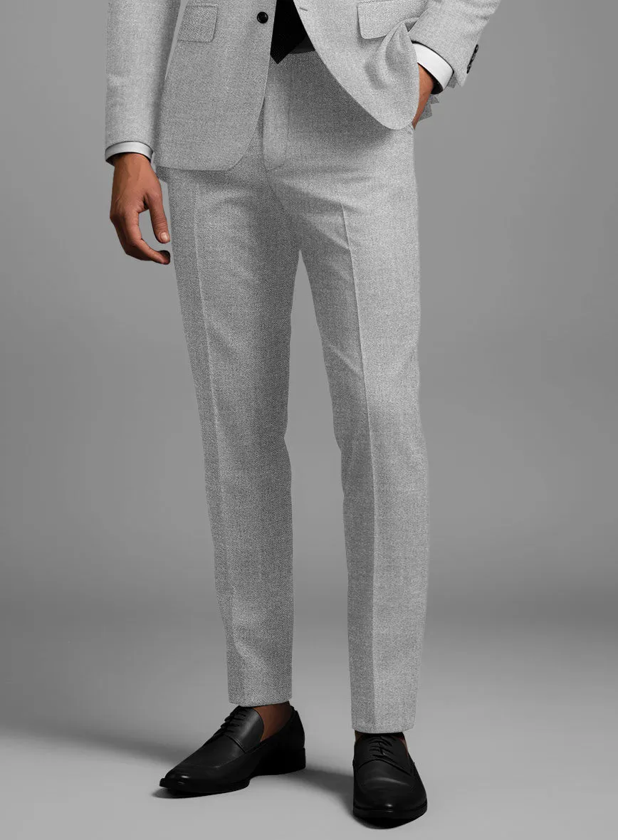 Noble Gray Wool Silk Linen Pants