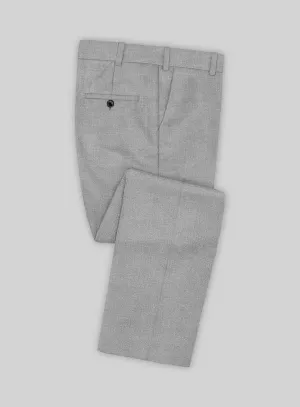 Noble Gray Wool Silk Linen Pants