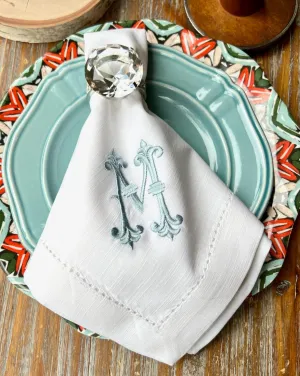 Noble Monogrammed Cloth Dinner Napkins - Set of 4 napkins