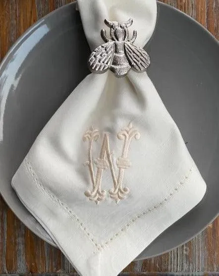 Noble Monogrammed Cloth Dinner Napkins - Set of 4 napkins