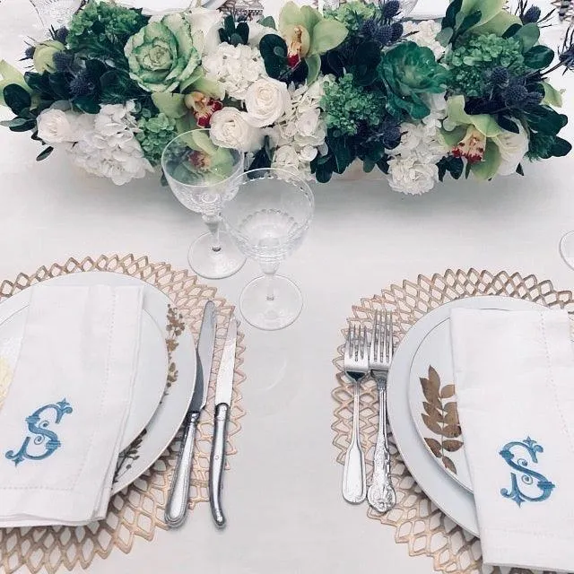 Noble Monogrammed Cloth Dinner Napkins - Set of 4 napkins