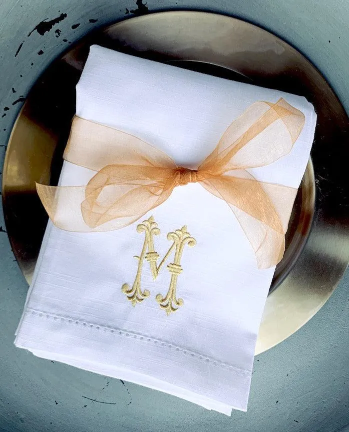 Noble Monogrammed Cloth Dinner Napkins - Set of 4 napkins