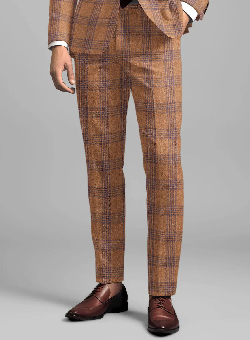 Noble Rust Check Wool Silk Linen Suit