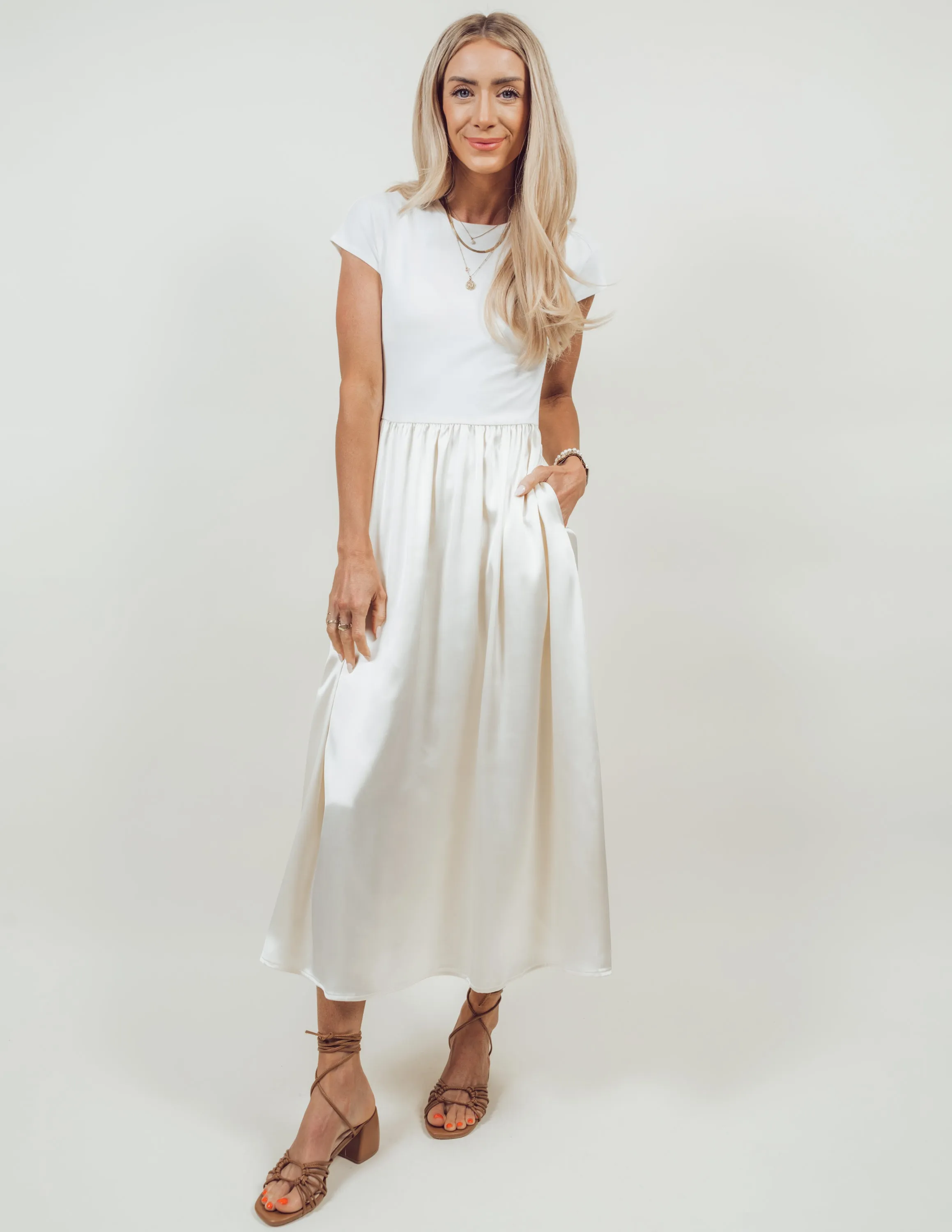 Noble Satin Midi Dress