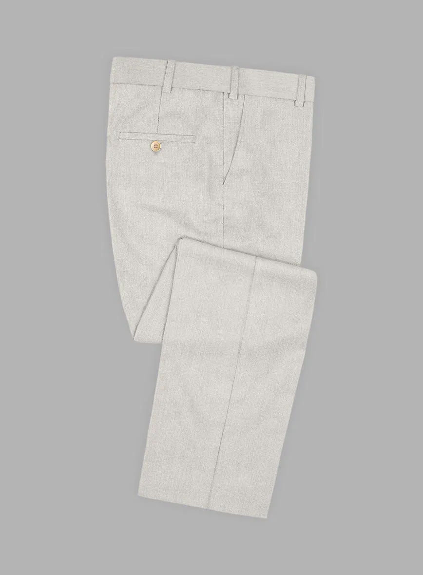 Noble Stone Beige Wool Silk Linen Pants