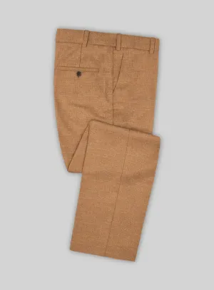 Noble Tan Wool Silk Linen Pants