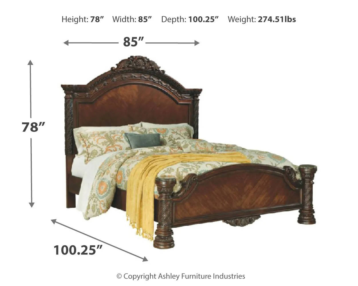 North Shore California King Panel Bed with Mirrored Dresser, Chest and Nightstand