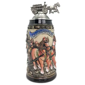 Oktoberfest Beerwagon Rustic Zoller & Born 1.1L German Beer Stein