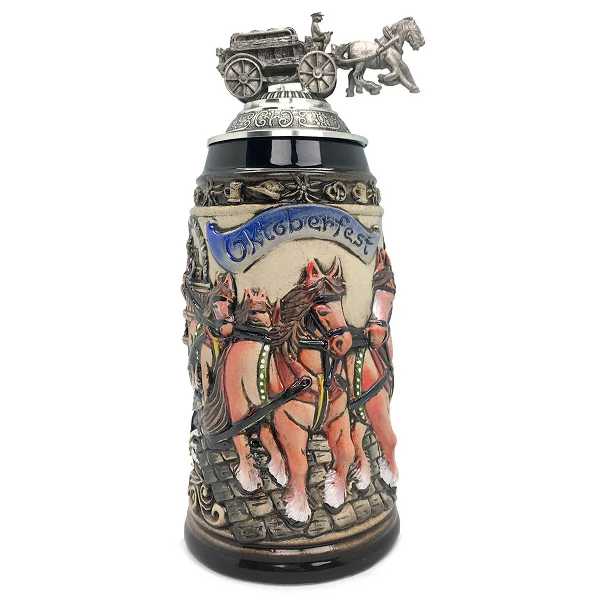 Oktoberfest Beerwagon Rustic Zoller & Born 1.1L German Beer Stein