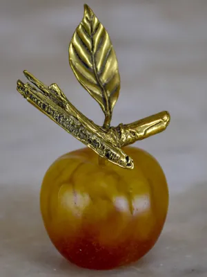 Original mid-Century Daum glass ornament of an apple