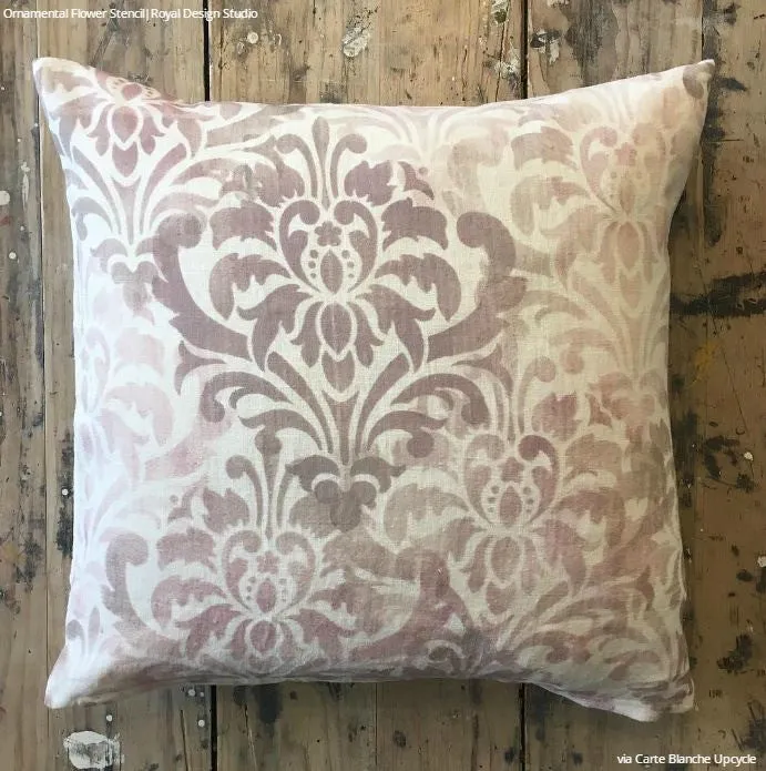 Ornamental Flower Wall Stencil