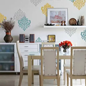 Ornamental Flower Wall Stencil