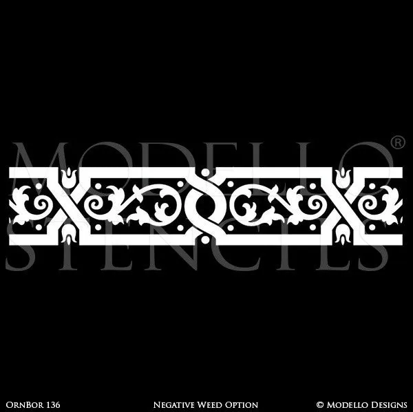 OrnBor136 Custom Border Stencil