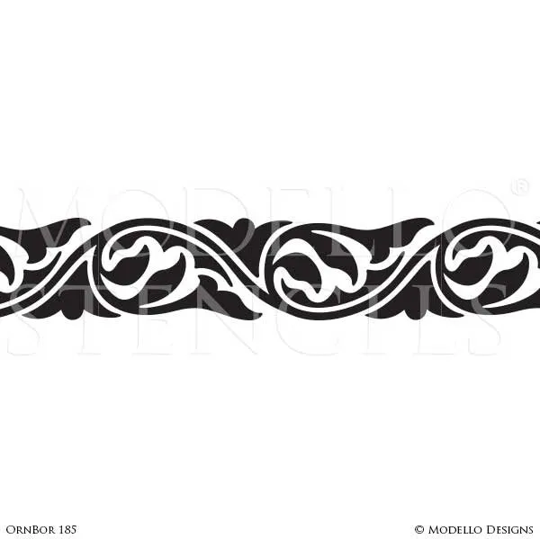 OrnBor185 Custom Border Stencil