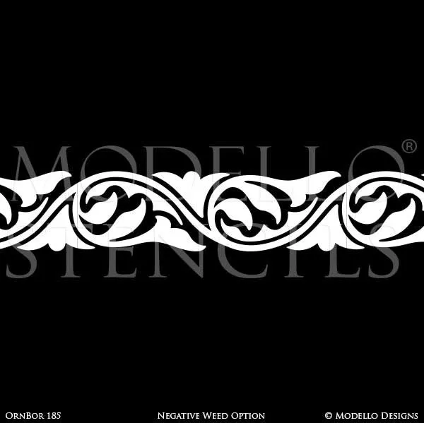 OrnBor185 Custom Border Stencil