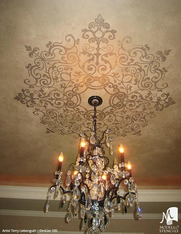 OrnCen105 Custom Medallion Stencil