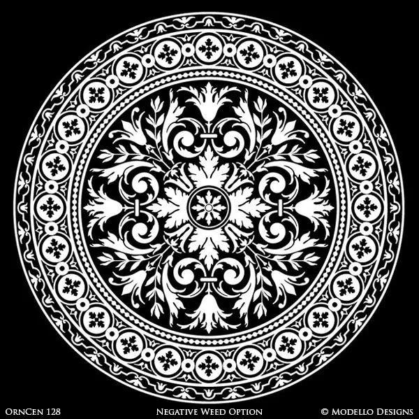 OrnCen128 Custom Medallion Stencil