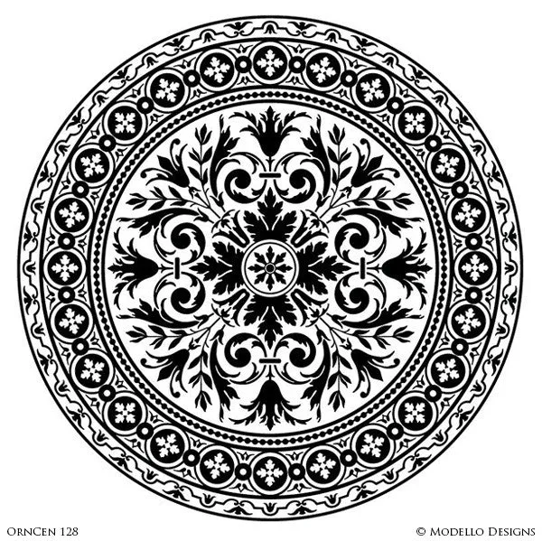 OrnCen128 Custom Medallion Stencil