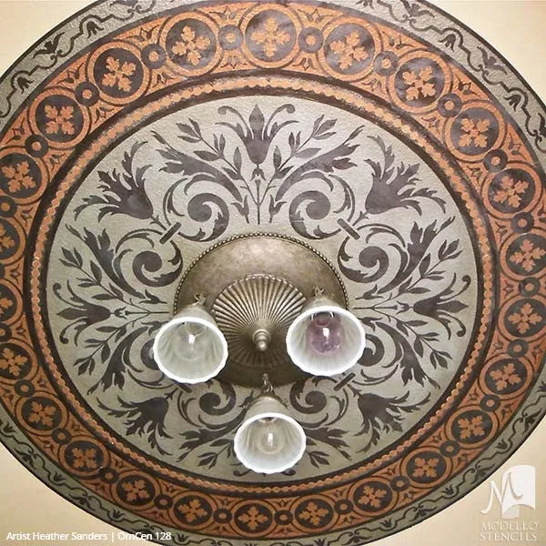 OrnCen128 Custom Medallion Stencil
