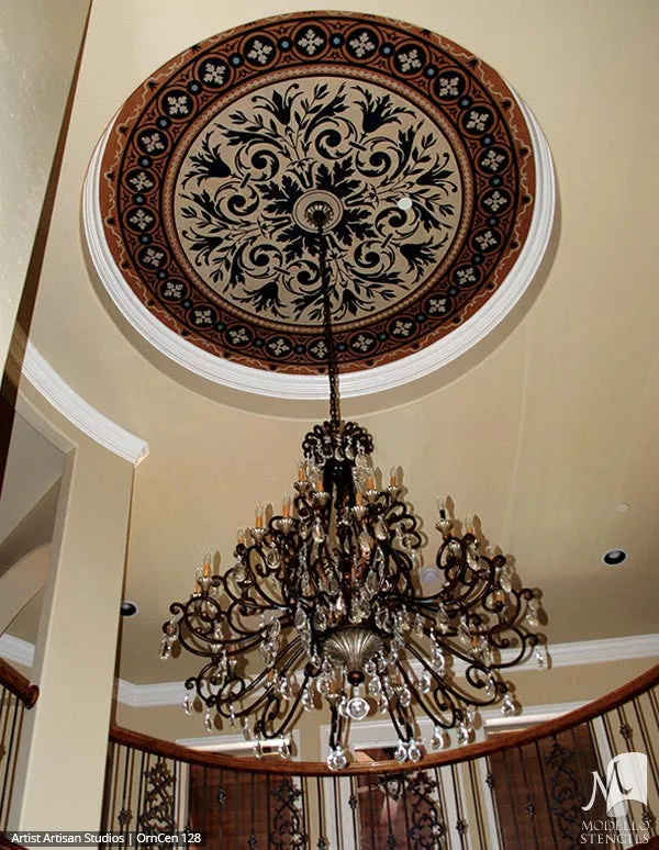 OrnCen128 Custom Medallion Stencil