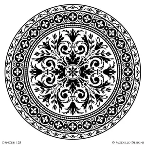 OrnCen128 Custom Medallion Stencil