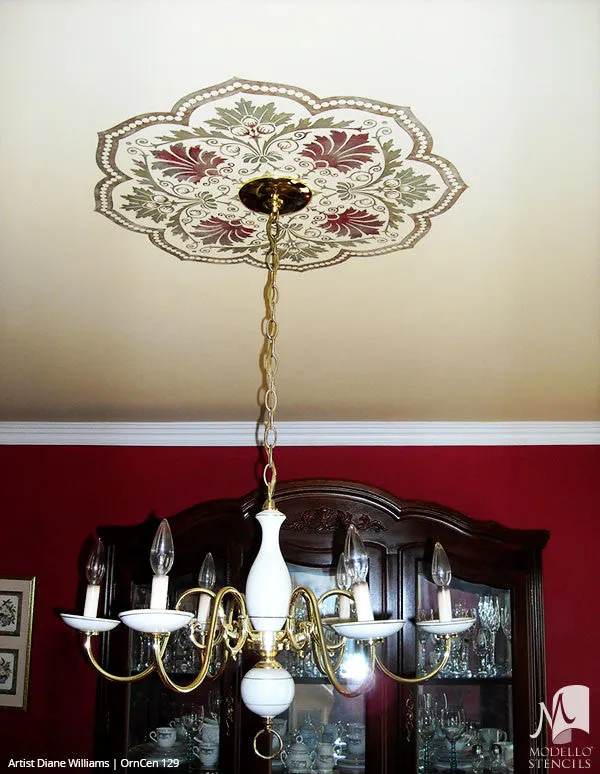 OrnCen129 Custom Medallion Stencil