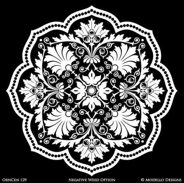OrnCen129 Custom Medallion Stencil