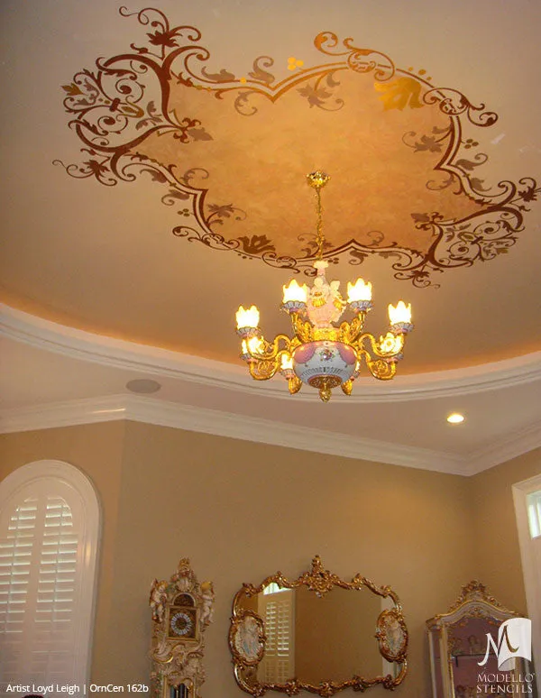 OrnCen162b Custom Medallion Stencil