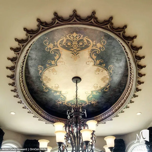 OrnCen162b Custom Medallion Stencil