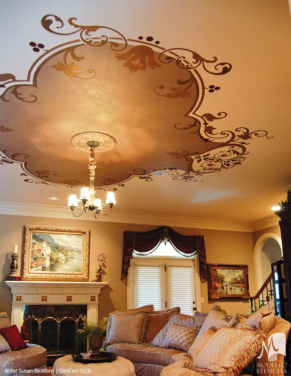 OrnCen162b Custom Medallion Stencil