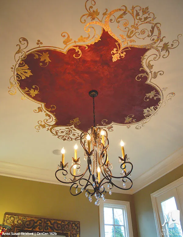 OrnCen162b Custom Medallion Stencil