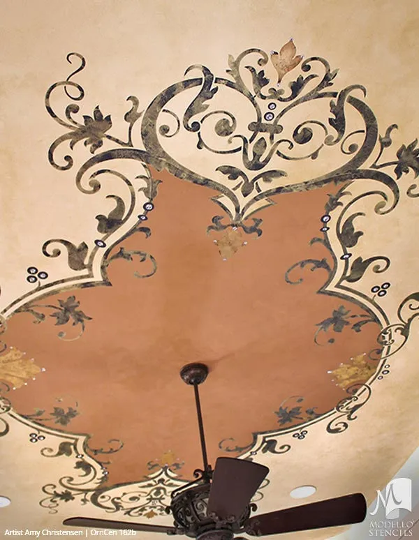 OrnCen162b Custom Medallion Stencil