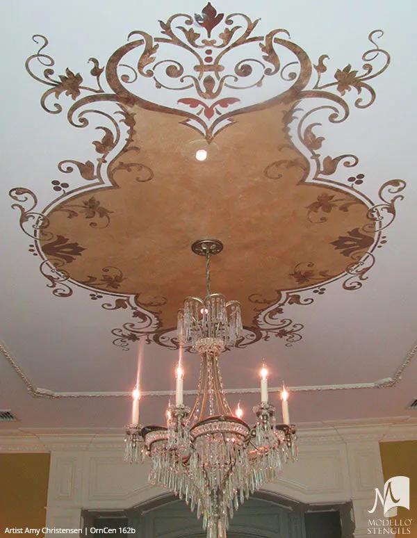OrnCen162b Custom Medallion Stencil