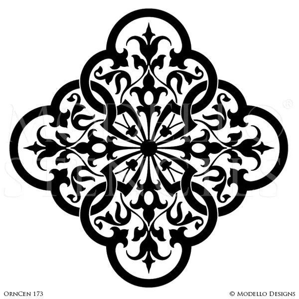 OrnCen173 Custom Medallion Stencil