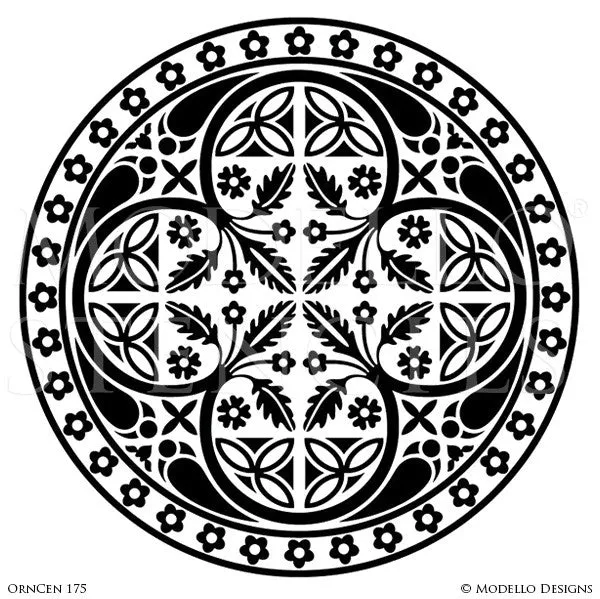 OrnCen175 Custom Medallion Stencil