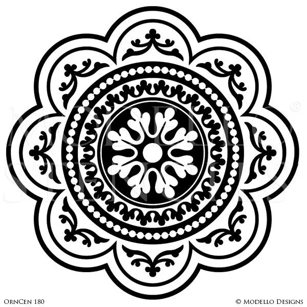 OrnCen180 Custom Medallion Stencil
