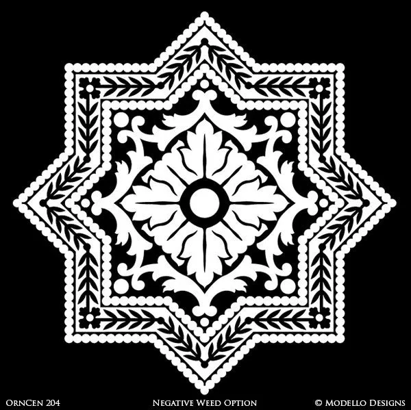 OrnCen204 Custom Medallion Stencil