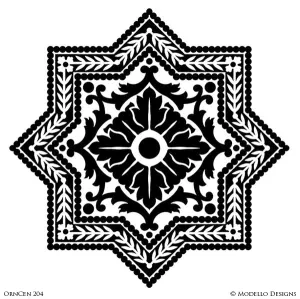 OrnCen204 Custom Medallion Stencil