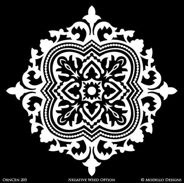 OrnCen205 Custom Medallion Stencil