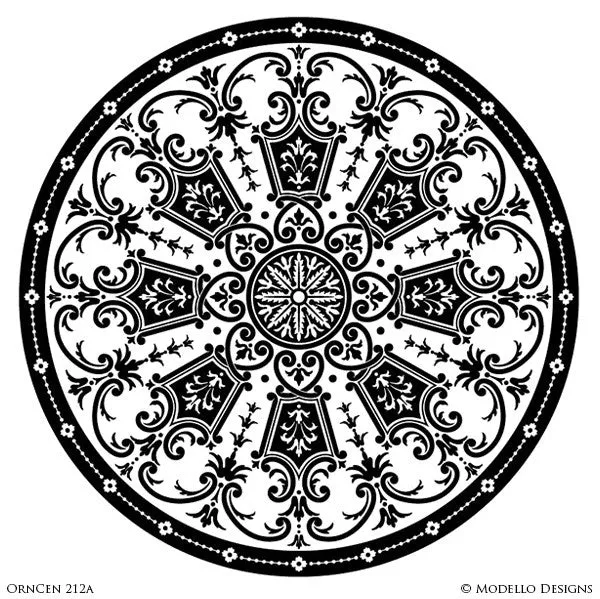 OrnCen212A Custom Medallion Stencil